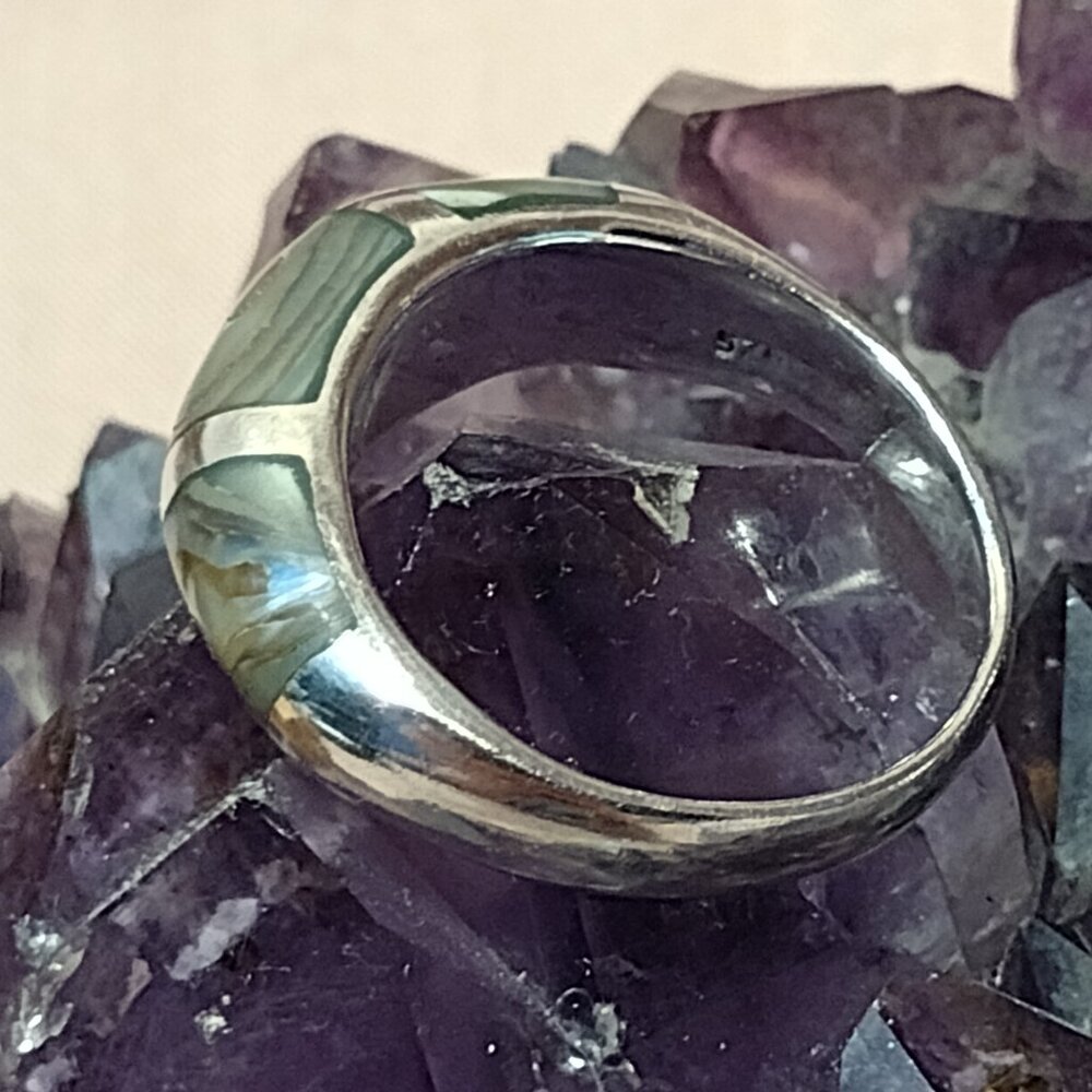 Abalone Sterling Silver Ring - image 5